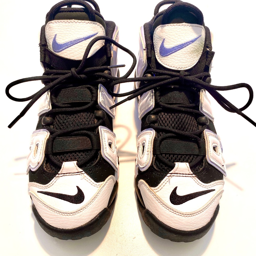 Nike Black White Uptempo Youth Size 6